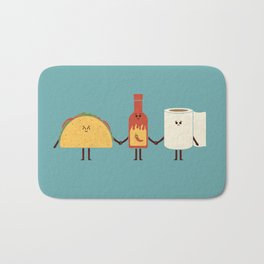 Taco Friends Bath Mat | Graphicdesign, Hot, Humour, Poo, Toilet, Sauce, Cute, Spicy, Food, Taco 