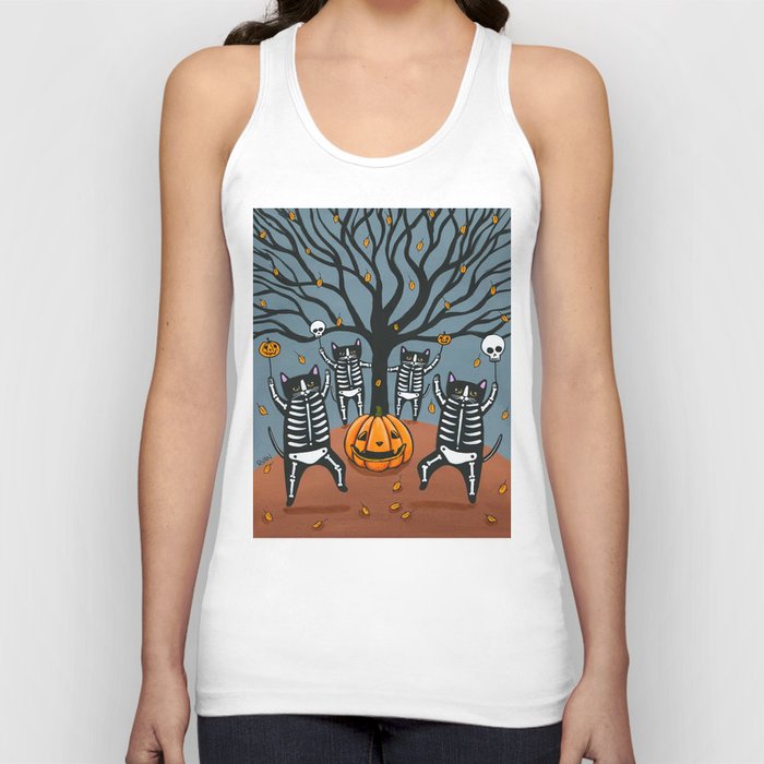 The Celebration of Halloween Skellie Cats Tank Top