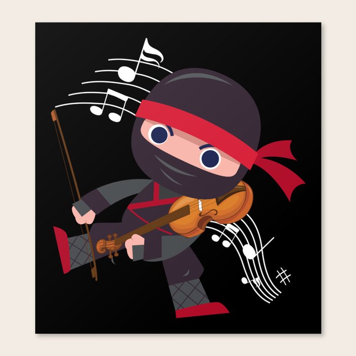 Violin Violinist Violin Ninja Ninja Canvas Print by Yestic Society6