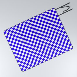 Blue and White Checkered Pattern Picnic Blanket | Pattern, Graphicdesign, Blueandwhite, Checkered, Whitelines, Abstract, Squarespattern, Bluecolor, Checkpattern, Squares 