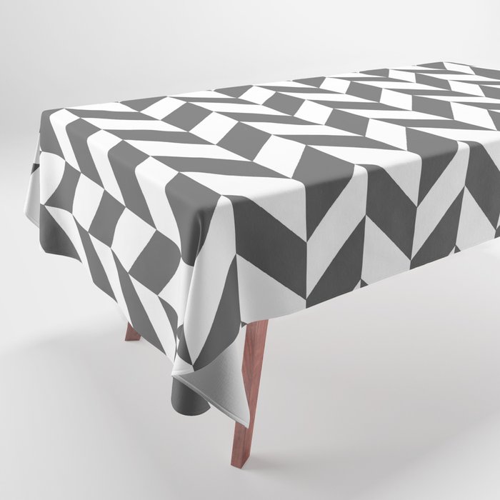 Herringbone (Grey & White Pattern) Tablecloth