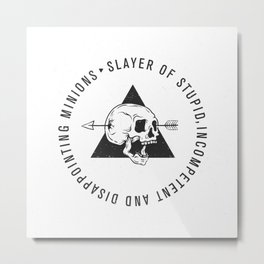 Slayer Title Metal Print | Achivement, Illustration, Skull, Pop Art, Stencil, Graphicdesign, Vector, Game, Digital, Ink 