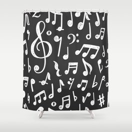 Hand drawn musical notes pattern Shower Curtain