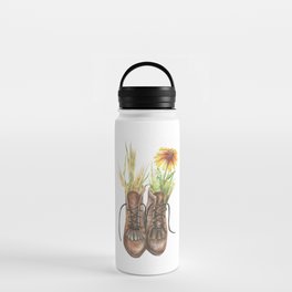 Drawing vintage shoes Water Bottle
