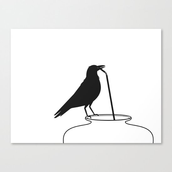 Thirsty crow Canvas Print