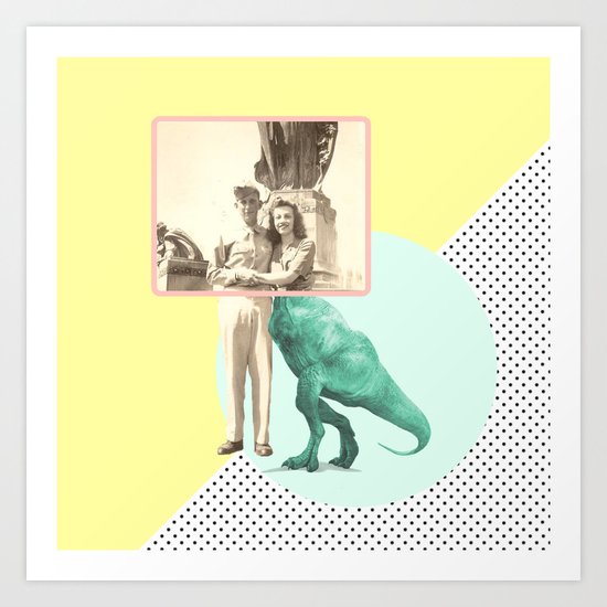 Who would like to date a t-rex Art Print