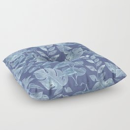Classic blue botanical tropical pattern Floor Pillow