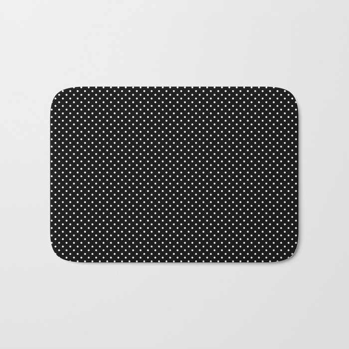 Black and White Polka Dot Pattern Bath Mat