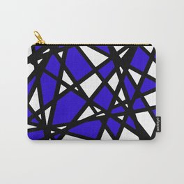 Black Lines Blue Accent And White Background Abstract Carry-All Pouch