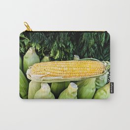 Yellow Corn Over Green Cobs Carry-All Pouch | Yellow, Seed, Diet, Digital Manipulation, Digital, Grain, Market, Green, Fresh, Photo 