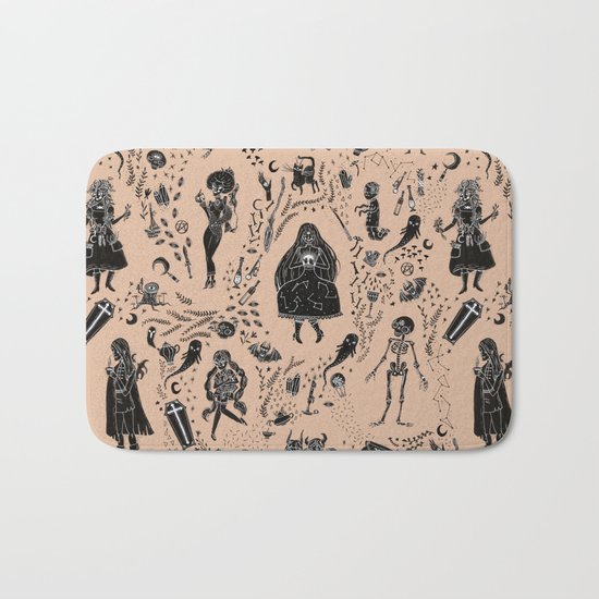 Creatures of the Night (orange) Bath Mat