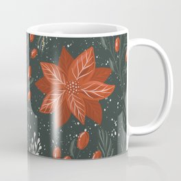 Ponsietta And Red Winter Berries Mug