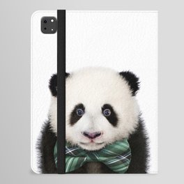 Baby Panda With Green Bowtie, Kids Art, Baby Animals Art Print by Synplus iPad Folio Case