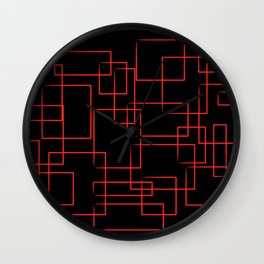 Flashback Dark Wall Clock | Abstractpainting, Squarepatterns, Blackandred, Abstractart, Minimalist, Windows, Square, Geometry, Graphicdesign, Geometricpatterns 