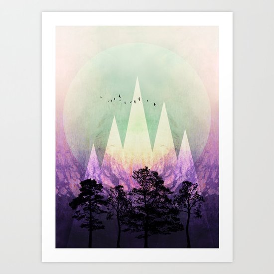 TREES under MAGIC MOUNTAINS VII Art Print