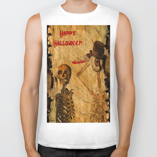 Halloween for Monsieur Bone Biker Tank