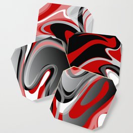 Liquify - Red, Gray, Black, White Coaster