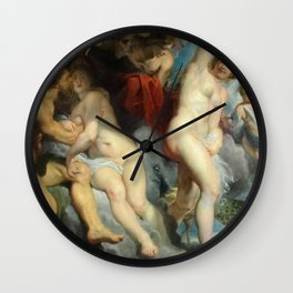 Peter Paul Rubens - Ixion, king of the Lapiths, deceived by Juno, who he wished to seduce Wall Clock | Artprint, Illustration, Old, Frame, Decor, Poster, Canvas, Nude, Wallart, Vintage 