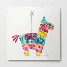 Mexican Donkey Piñata – CMYK Palette Metal Print | Donkeyskid, Painting, Bday, Latinamerica, Birthday, Mexico, Party, Candy, Pinata, Celebrate 