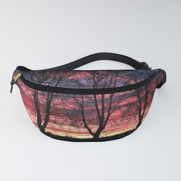 A Winter New England Sunset Fanny Pack
