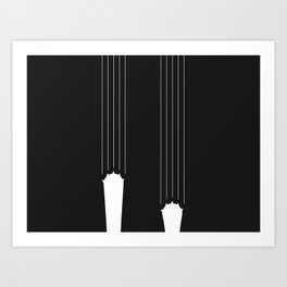 Scratching Cat Paws - Black and White Art Print