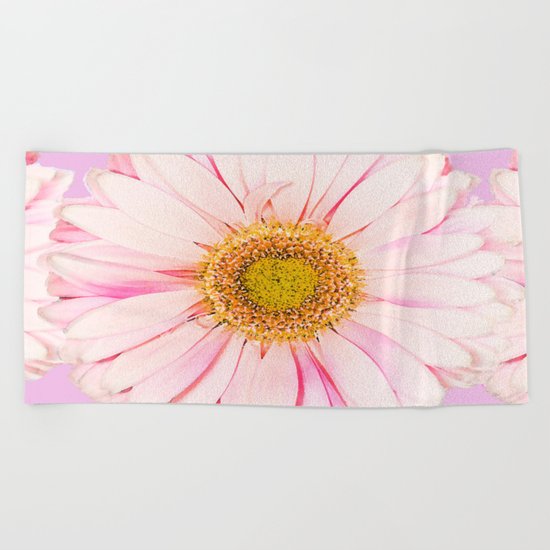 Pink flower with pink background - lovely girlish summer feeling Beach Towel