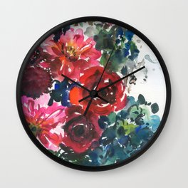 colorful bouquet: chrysanthemums Wall Clock