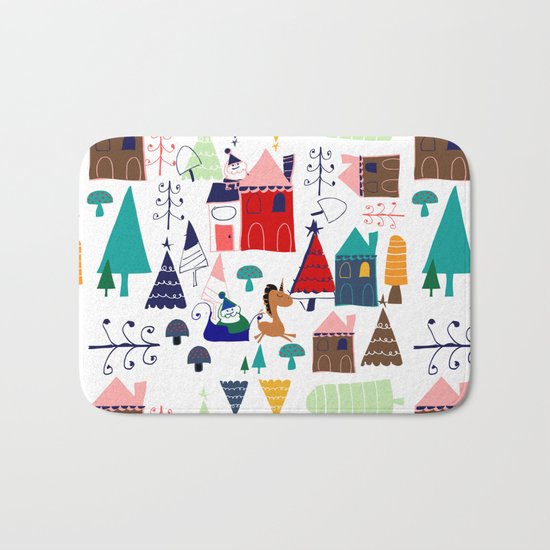 Christmas unicorn Bath Mat