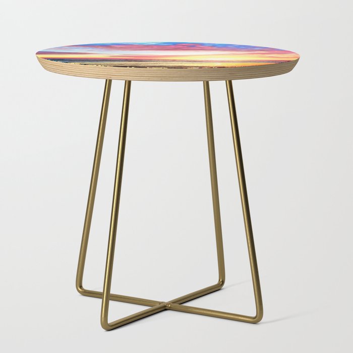 Ocean Sunset Blue Pink Yellow Sky Side Table
