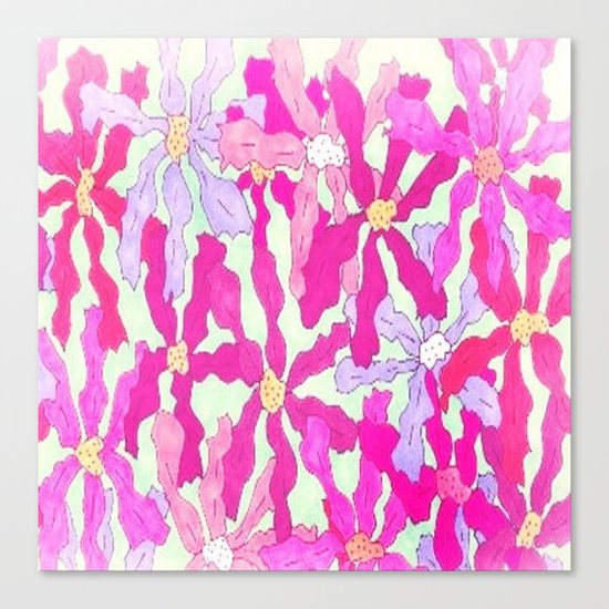 Bright and Hazy Floral Canvas Print