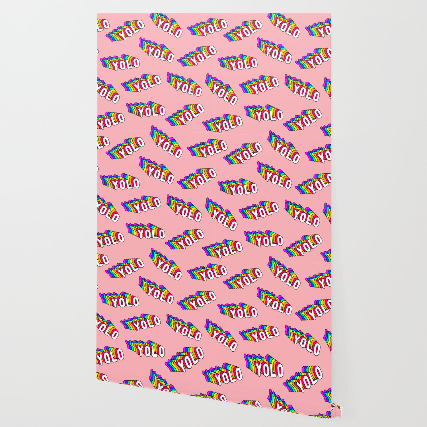 Patches With Rainbow Words Yolo You Only Live Once Wallpaper
