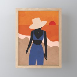 Woman at The Beach 2 Framed Mini Art Print