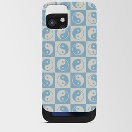 Checkered Yin Yang Pattern (Creamy Milk & Baby Blue Color Palette) iPhone Card Case