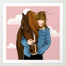 Horse and Girl Art Print