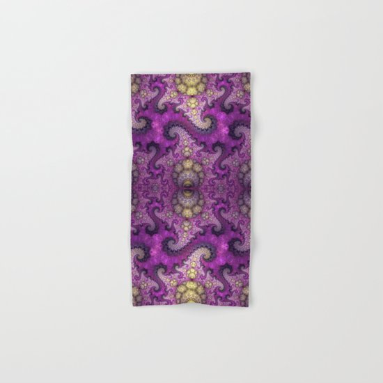 Dragon spirals and orbs in pink, purple and yellow Hand & Bath Towel