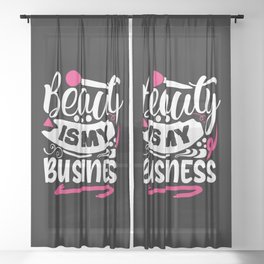 Beauty Is My Business Pretty Makeup Sheer Curtain