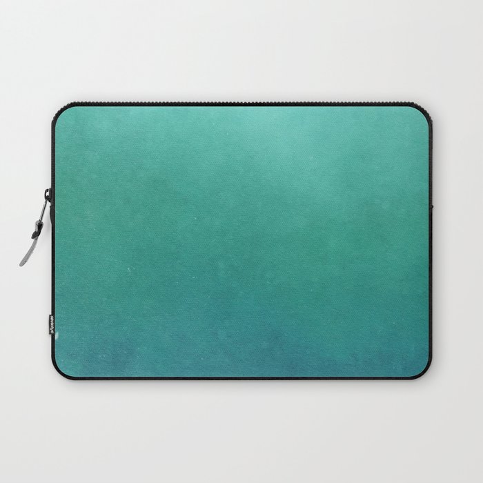 Teal Blue Ombre Modern Abstract Laptop Sleeve