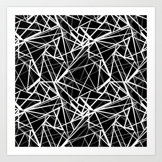 Black and white abstract geometric pattern . 8 Art Print