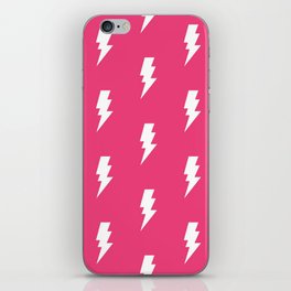 Pink and White Aesthetic Lightning Bolt  iPhone Skin