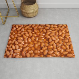 Maple Baked Beans in Maple Syrup Sauce Food Pattern Design Area & Throw Rug