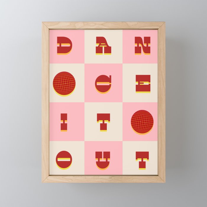 Dance It Out - Pink Framed Mini Art Print