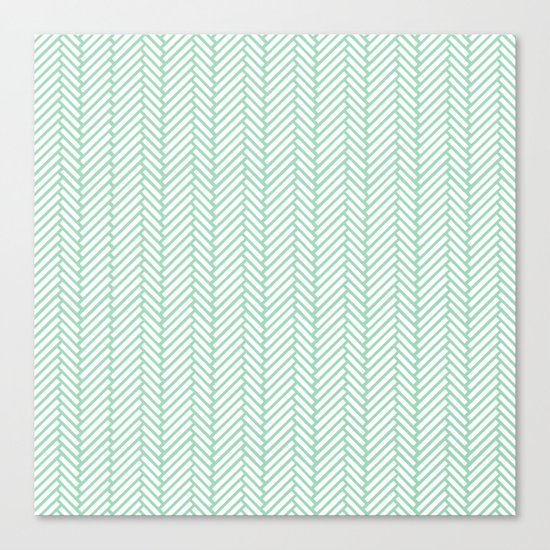 Herringbone Mint Canvas Print