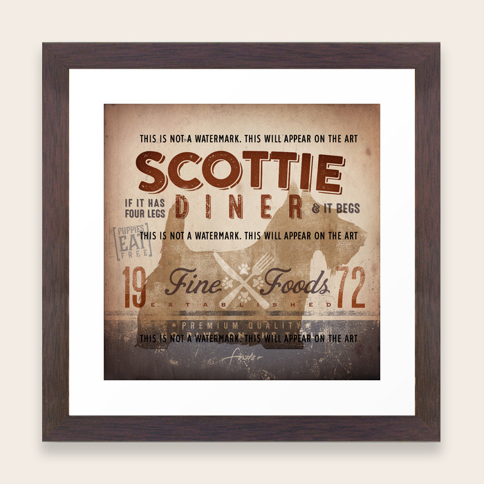 Scottie Diner Vintage Style Graphic Dog Kitchen Artwork By Stephen