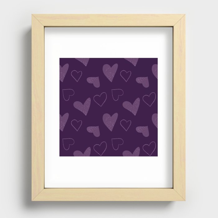 Simple Hearts - Purple Recessed Framed Print