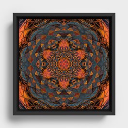 Tangerine Mandala Framed Canvas
