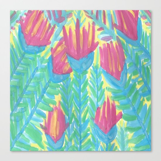 Lotus Garden Abstract Canvas Print