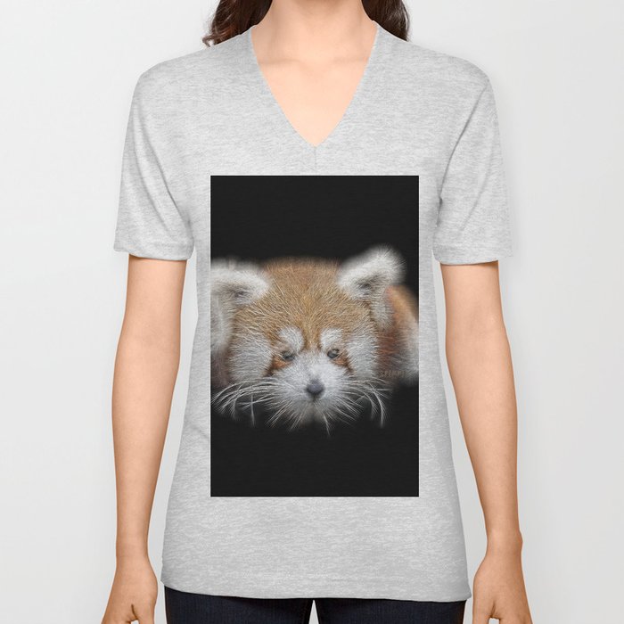 Spiked Red Panda V Neck T Shirt