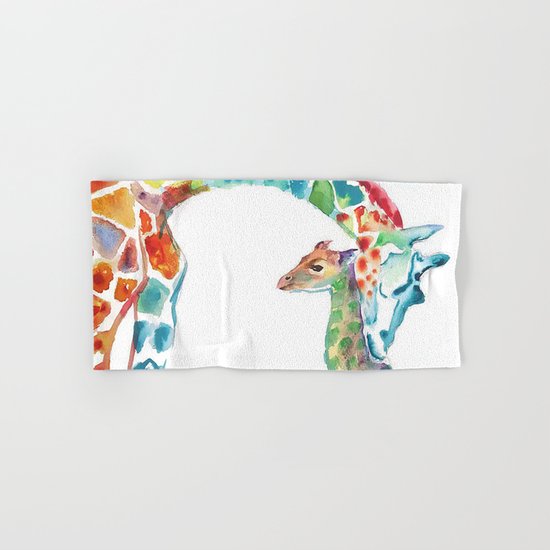 Mummy and Baby Giraffe College Dorm Decor Hand & Bath Towel