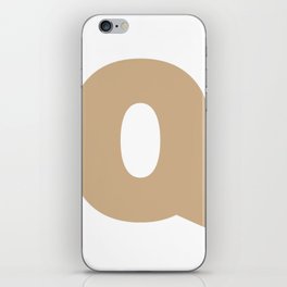 Q (Tan & White Letter) iPhone Skin