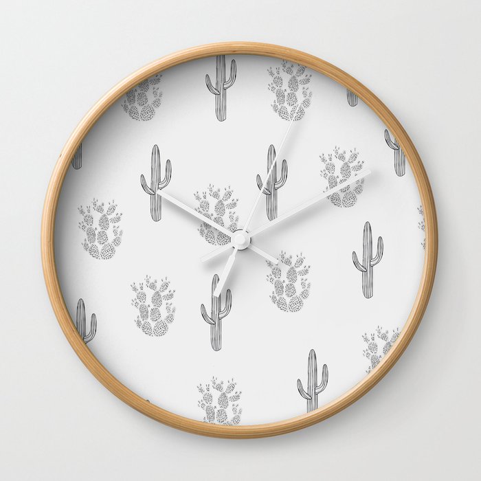 Cactus Pattern Wall Clock